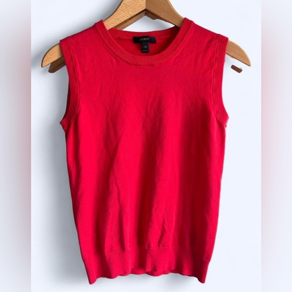 J.Crew Womens Red Preppy Classic Fall Autumn Cotton Sweater Vest XS - Picture 1 of 6
